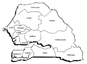 Senegal Map Coloring Page