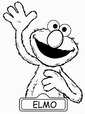 Cheerful Elmo Coloring Page