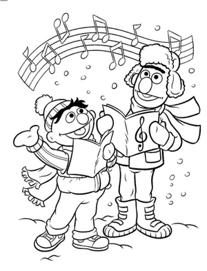 Musical Fun in the Snow Coloring Page