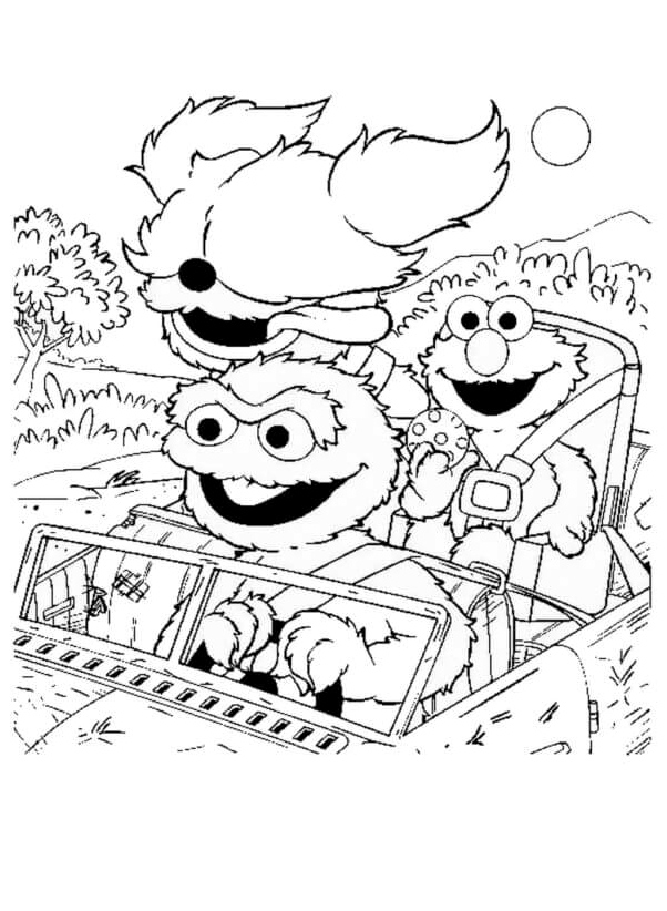 The Favorite Pastime of The Monsters is Riding With The Breeze Coloring Page