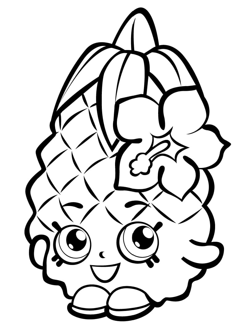 Shopkins Pineapple Crush Coloring Page