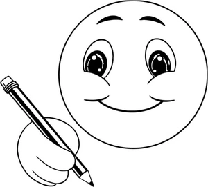 Drawing Smiley Faces with a Pencil Coloring Page