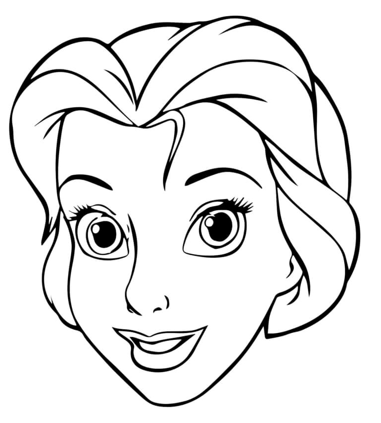 Happy Princess Face Coloring Page