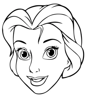Happy Princess Face Coloring Page