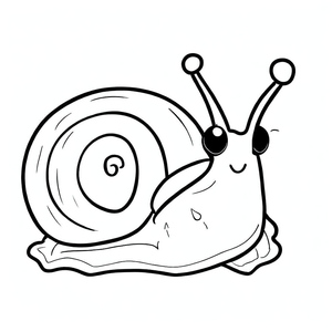 Coloring Page of an Adorable Snail