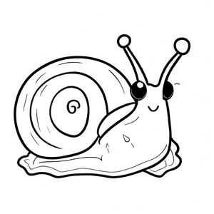 Coloring Page of an Adorable Snail Coloring Page