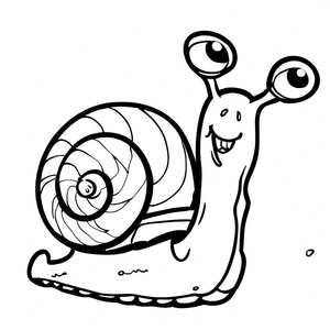 Funny Snail Coloring Page