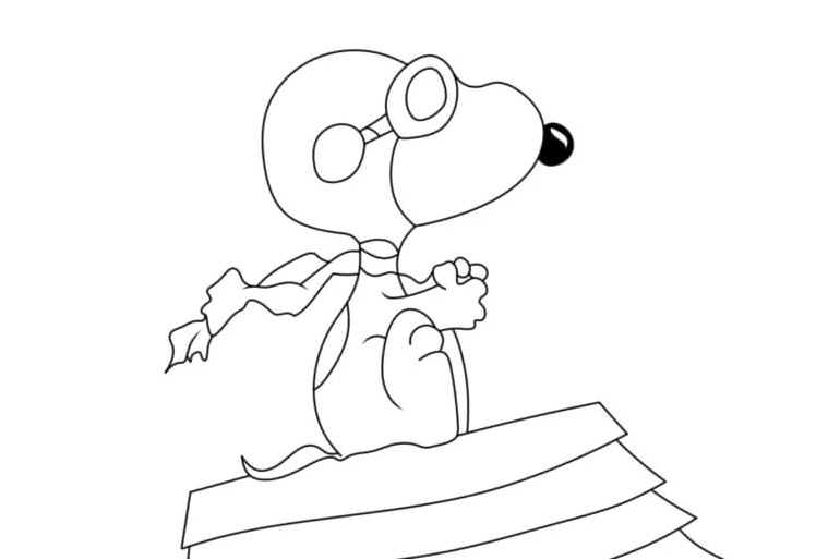 Simple Snoopy Coloring Page