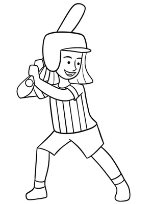 Girl playing softball