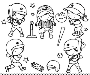 Printable Softball Coloring Page