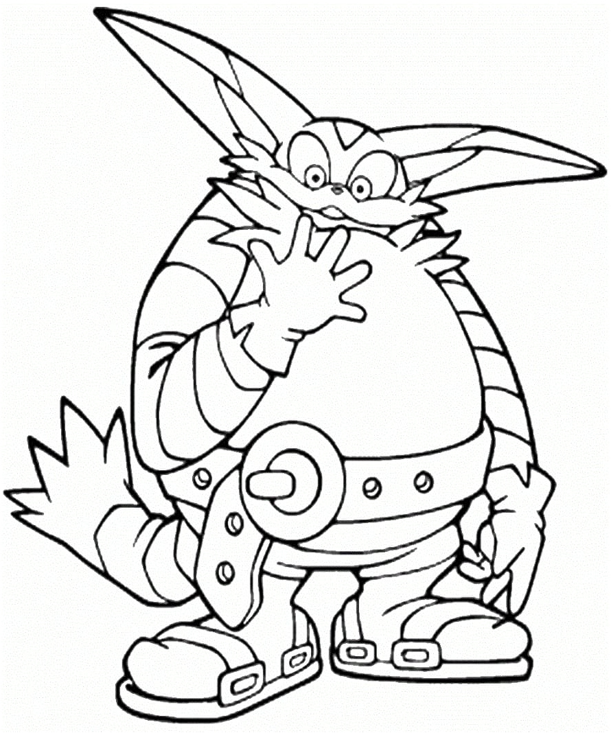 Big the Cat from Sonic on a coloring page Coloring Page