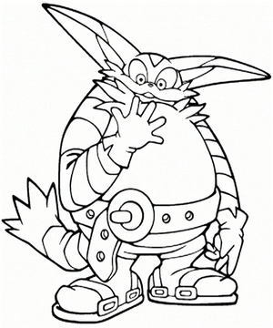 Big the Cat from Sonic on a coloring page