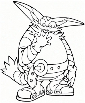 Big the Cat from Sonic on a coloring page Coloring Page