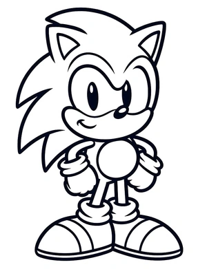 Cute Sonic the Hedgehog Coloring Page