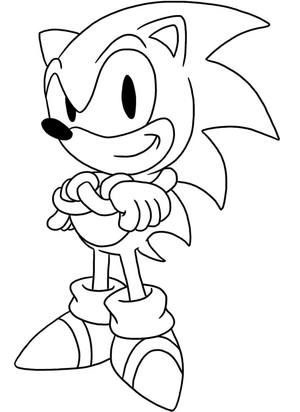 Happy Sonic Coloring Page