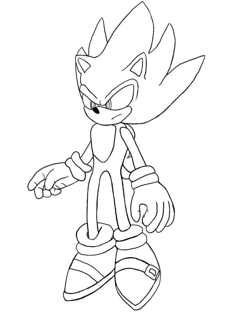 Printable featuring the popular character Sonic in a cool design Coloring Page