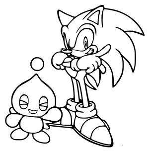 Sonic and Cheddar Coloring Page