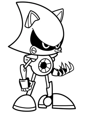 Sonic with a metal makeover Coloring Page