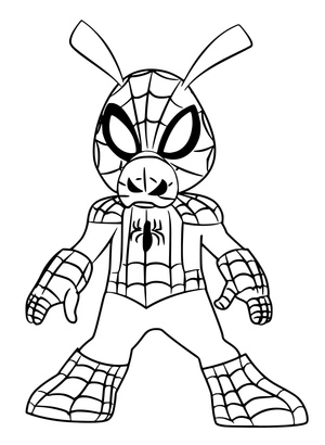 Adorable Spider Ham Coloring Page