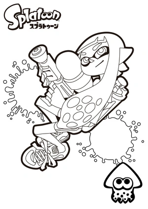 Happy Splatoon Character Coloring Page