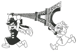 The Eiffel Tower was stolen by the Unstoppable Hooligans. Coloring Page