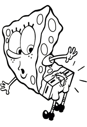 Printable Spongebob SquarePants Funny Coloring Page