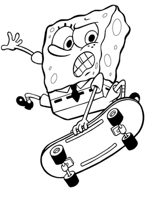 Skateboarding SpongeBob