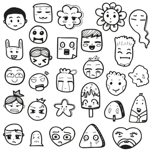 Sticker Emojis Coloring Page
