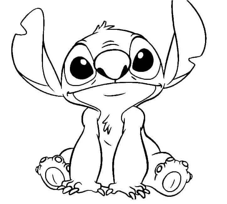 Grinning Stitch - please refrain from labeling it as Happy Stitch Coloring Page