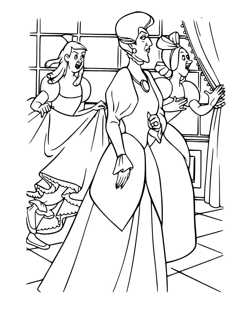 Lady Tremaine, the Disney Villain Coloring Page