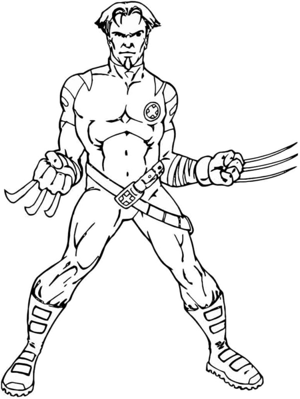 Claws coated with Adamantium belonging to Wolverine Coloring Page
