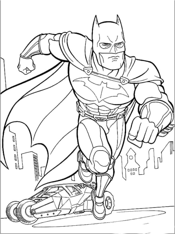 The Sensation of Walking Faster Than the Batmobile Coloring Page
