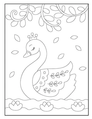 Beautiful Swan Coloring Page