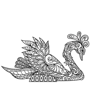 Swan Mandala Coloring Page Coloring Page