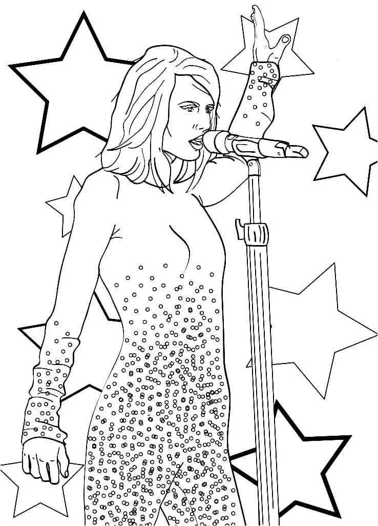 Taylor Swift is Awesome Coloring Page Coloring Page