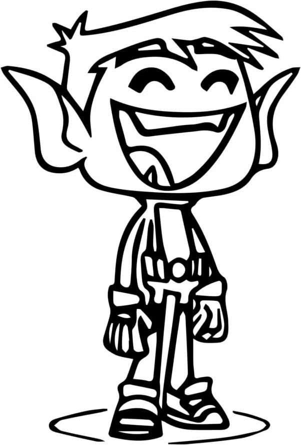 Beast Boy Enjoyable Sketch Coloring Page