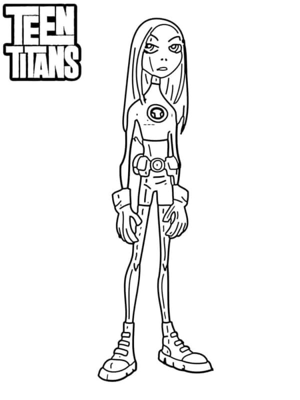 Starfire Alien Coloring Page