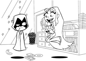 Starfire leaping for joy