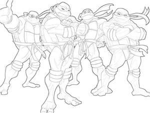 Four Teenage Mutant Ninja Turtles