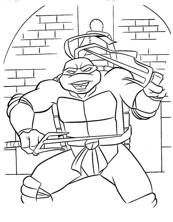 Rafael is Blocking the Enemy's Path Coloring Page