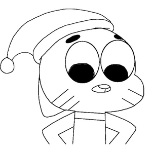 Gumball with a Santa Hat