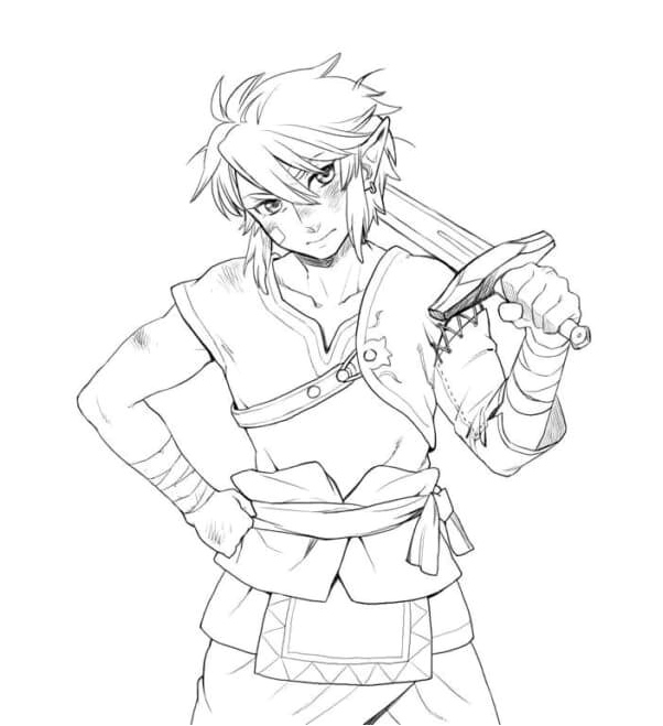 Boy With Sharp Elven Ears Coloring Page