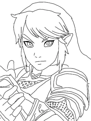 Chosen Hero on a Mission to Save Princess Zelda Coloring Page