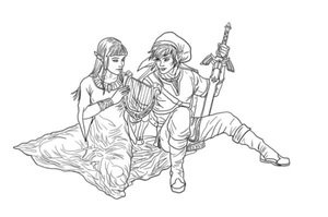 "Link and His Friend" Coloring Page