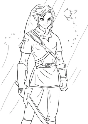 Link Transforms into a Legendary Hero Coloring Page