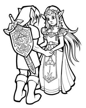 Princess Zelda's Journey Through Hardships Coloring Page