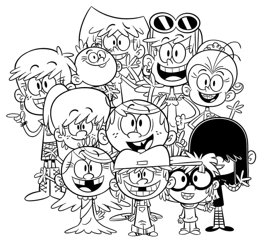 Characters from The Loud House Coloring Page