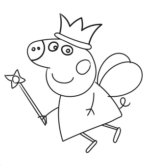 Coloring Page featuring Peppa Pig for Toddlers