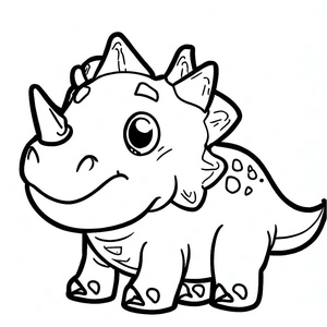 Adorable Triceratops Coloring Page