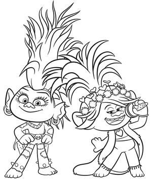 Bard and Poppy from the movie Trolls.